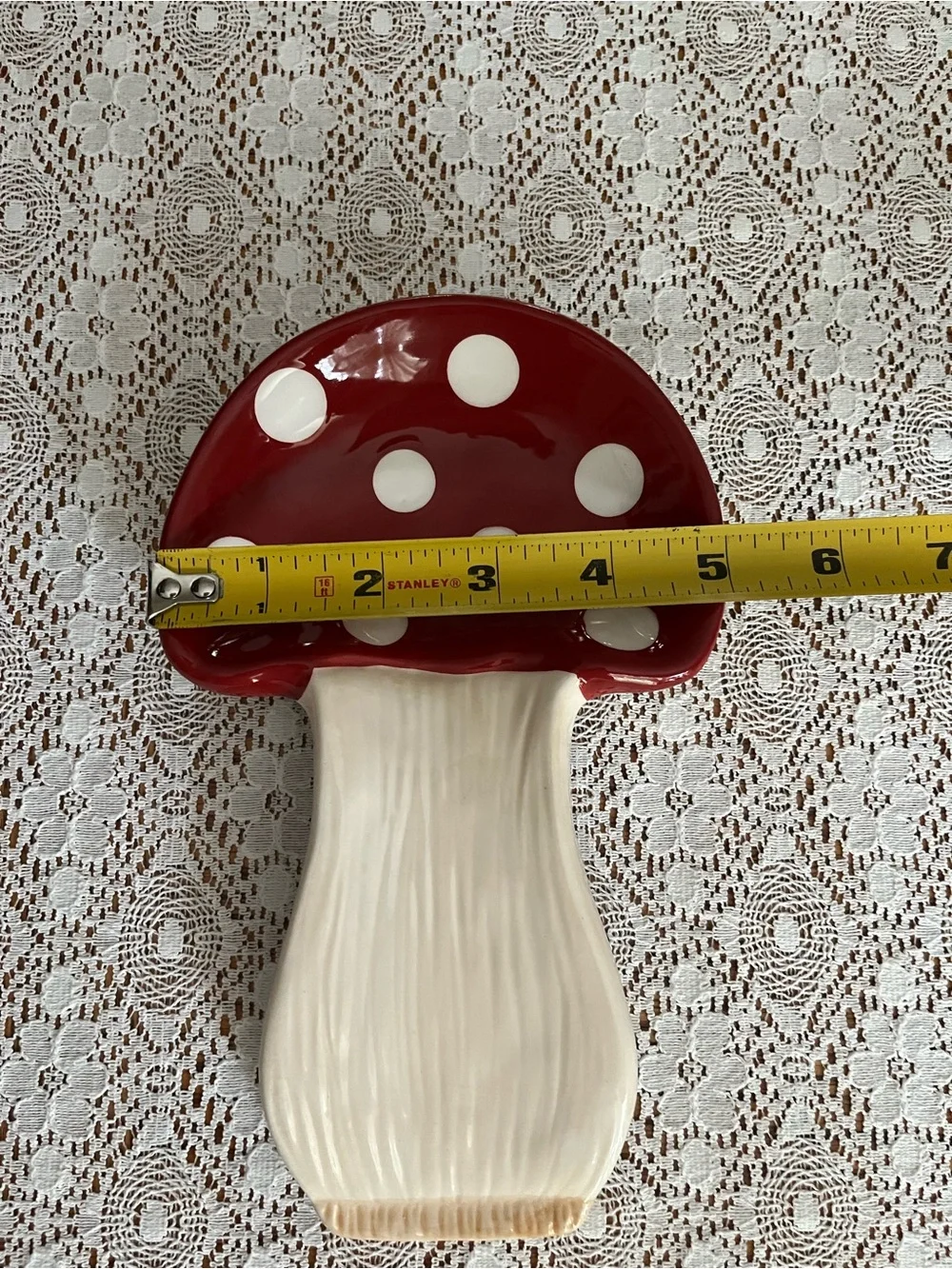 Boho Ceramic Mushroom Spoon Rest